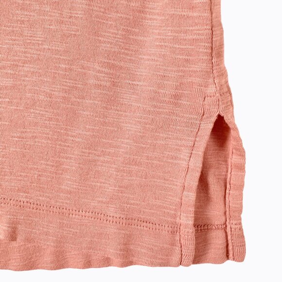J.Jill Pima Cotton Slub Knit Tee T-Shirt Sz MP Peach V-Neck Casual Cottagecore - Picture 4 of 7